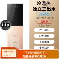 奥克斯11立式家用饮水机制冷制热小型茶吧下置水桶双门饮水器新款 金色 温热