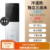奥克斯11立式家用饮水机制冷制热小型茶吧下置水桶双门饮水器新款 银色 冰温热