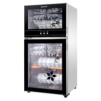 志高消毒柜家用立式迷你小型双门高温不锈钢商用消毒碗柜大容量 138L蝶恋花 臭氧消毒+高温烘干 其他