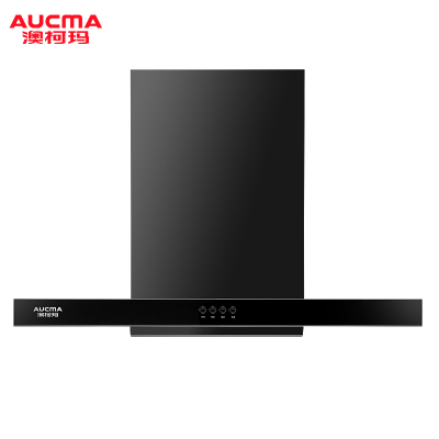 Aucma/澳柯玛 顶吸欧式T型家用大风量大吸力厨房吸排抽油烟机 黑色