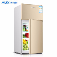 奥克斯(AUX) 35升家用电冰箱小型冰箱双两门冷藏冷冻节能冰箱迷你宿舍用电冰箱 拉丝金