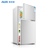 奥克斯(AUX) 50升家用小型冰箱双门式冷冻冷藏两门小冰箱宿舍用迷你节能电冰箱 银色