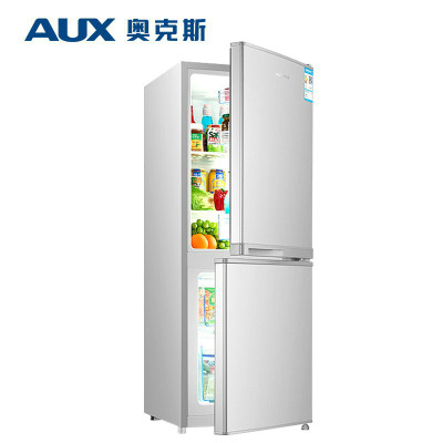 奥克斯(AUX) 双门小冰箱家用冷藏冷冻小型电冰箱宿舍出租节能省电低噪 灰色