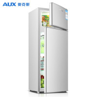 奥克斯(AUX)家用 50升双门迷你小型冰箱冷藏冷冻母乳保鲜小冰箱宿舍租房单身公寓节能电冰箱 银色