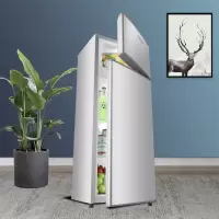 奥克斯(AUX)家用50升双两门小型冰箱冷藏冷冻电冰箱小型宿舍节能迷你冰箱保鲜电冰箱 银色