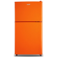 奥克斯(AUX)家用双门迷你冰箱小型 冷藏冷冻小冰箱 宿舍出租房节能电冰箱 橙色[升级款]