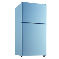 奥克斯(AUX)家用双门迷你小型冰箱 冷藏冷冻保鲜小冰箱 宿舍租房节能低噪电冰箱 35升 蓝色 