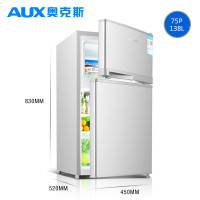 奥克斯(AUX)家用实标75升双两门小型冰箱冷藏冷冻母乳电冰箱小型宿舍寝室租房用节能迷你冰箱