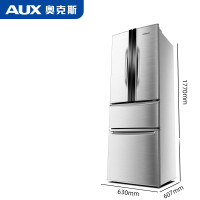 奥克斯209L3冰箱三开门家用小型租房节能双开门三门大容量电冰箱 银色四门三温保鲜