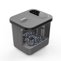 泰昌足浴盆全自动按摩自动加热恒温智能泡脚桶神器高深桶 烟雨灰-龙爪手款