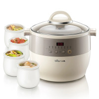 小熊(Bear) 电炖锅 家用电炖盅隔水炖全自动大容量煲汤锅煮粥锅宝宝辅食电砂锅可预约定时 1个4.5升+4个0.5升白