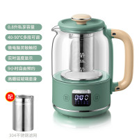 小熊养生壶办公室mini小型家用多功能玻璃烧水花茶壶煮茶器一人用 复古绿[推荐]