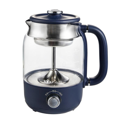 小熊煮茶器喷淋一体式多功能全自动家用办公室小型蒸汽养生煮茶壶 蓝色