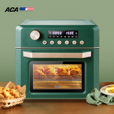 ACA电烤箱家用烘焙多功能全自动迷你智能空气炸锅18L升迷你小烤箱 复古绿色