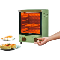 北美电器ACA复古三层家用立式多功能晶钻内腔12L迷你小烤箱 复古绿