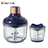 小熊(Bear)绞肉机 家用绞馅机 碎肉机电动 小型宝宝辅食机多功能碎菜料理搅拌机 子母双杯 0.6+2L