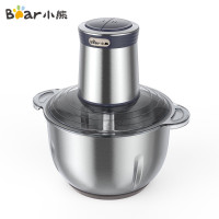 小熊(Bear)绞肉机家用电动不锈钢多功能绞馅机饺子馅料理碎肉机宝宝辅食搅拌机搅肉打蒜蓉切菜机 2+3L双杯双刀