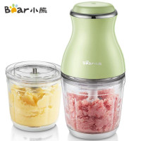 小熊(Bear)辅食机婴儿 家用绞肉机小型宝宝辅食料理机 儿童搅拌绞馅碎肉机迷你双杯双刀