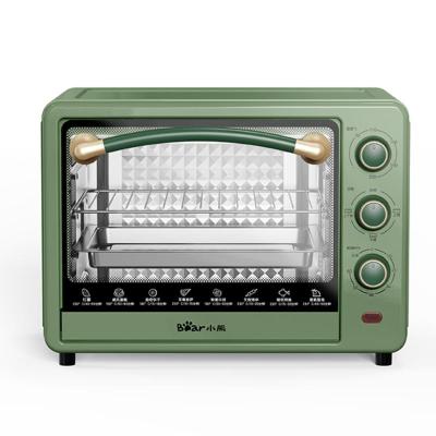 小熊烤箱家用全自动烘焙多功能32升大容量家庭蛋糕小型迷你电烤箱 绿色