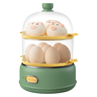 小熊煮蛋器家用双层蒸蛋机自动断电多功能迷你蒸鸡蛋羹早餐机神器 绿色