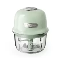 小熊蒜泥神器电动捣蒜器小型家用无线迷你辅食绞肉蒜蓉辣椒搅碎机 浅绿色