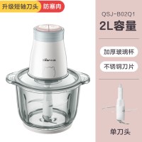 小熊绞肉机家用电动小型多功能全自动绞馅器蒜泥神器碎肉搅拌机 2L玻璃杯-1幅刀头