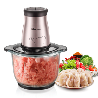 小熊绞肉机家用电动不锈钢全自动小型碎肉馅蒜蓉料理机官方旗舰店 玫瑰金