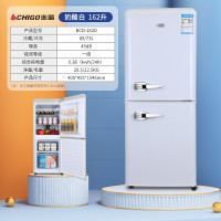 志高(CHIGO)复古冰箱双门家用小型双开门彩色欧式网红时尚电冰箱冷藏冷冻保鲜母婴母乳化妆品存储 BC-162D(白色)