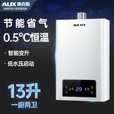 AUX奥克斯燃气热水器家用天然气12升液化气16升节能变升即热恒温 白色 天然气