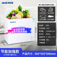 奥克斯106L升冰箱冷柜家用商用展示柜小型立式厨房冰箱冷藏冷冻 白色208L升级款[高性价比 全国联保]