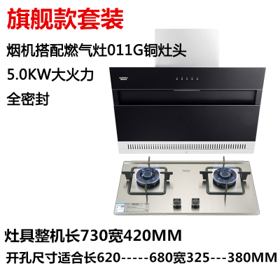 澳柯玛抽油烟机灶907D+23B燃气灶家用壁挂煤气天然气灶烟双灶套装 不锈钢旗舰款 天然气