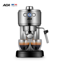 北美电器(ACA)咖啡机家用小型意式半自动蒸汽奶泡一体机不锈钢咖啡机 E10D-银色