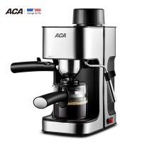 北美电器(ACA)咖啡机意式家用半自动小型泵压式即热式蒸汽打奶泡一体机AC-E024A 黑色