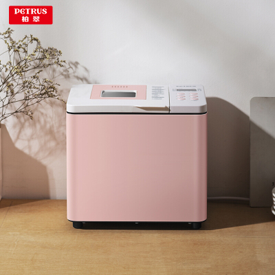 柏翠PE6600家用全自动面包机双管蛋糕和面智能多功能早餐机揉面机 粉红色