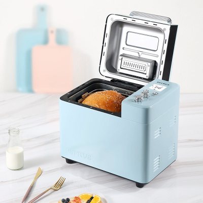 柏翠全自动面包机 柏翠PE9709家用全自动面包机多功能吐司揉和面机撒果料 蓝色
