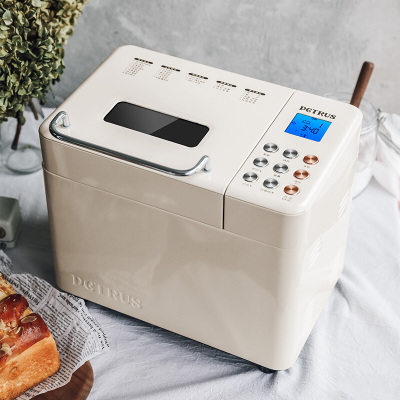 柏翠PE8860家用面包机发酵早餐吐司机多功能全自动和面机揉面小型 简米白