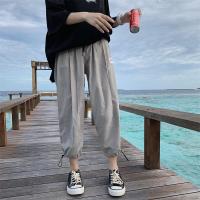 2020网红束脚裤子男韩版潮流百搭夏季抖音潮牌坠感阔腿九分哈伦裤