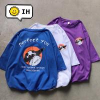 网红短袖男ins潮牌宽松t恤2020新款港风超火cec情侣装百搭五分袖