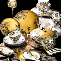 家用碗碟结婚餐具景德镇中国风套装骨瓷欧式奢华