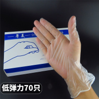 一次性手套pvc乳胶丁腈牙科纹绣餐饮烘焙橡胶塑料检查皮手套 白色无弹力70只pvc手套 L