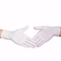 一次性手套丁晴手套家务防水橡胶pvc洗碗劳保加厚耐磨女餐饮 纯白-薄款耐用-100只袋装 M[中号]