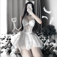 性感情趣内衣骚小胸显大超骚透视兔女郎新娘制服丝袜诱惑激情套装