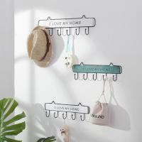 卧室客厅简易实木衣帽架衣服挂钩挂衣架墙上免打孔门后挂衣架欧式