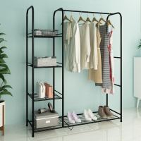 晒衣架后面女款组合带服的架子。挑悬挂工作室挂衣架子落地组装