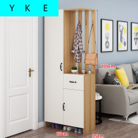 北欧进玄关柜客厅隔断鞋柜入户厅衣帽柜简约现代穿衣镜换鞋凳 三暖白+柚木(欧式) 组装 其他
