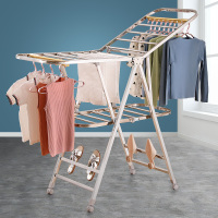 艺可恩晾衣架落地折叠室内家用凉衣架晒衣架卧室阳台不锈钢尿布架晒被子