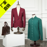 艺可恩 男模特道具服装店西服模特展示架台模半身男装模特实木底座