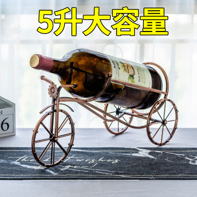 艺可恩3L5L大号红酒架创意1.5L葡萄酒架子5升大瓶装五升欧式摆件酒瓶架