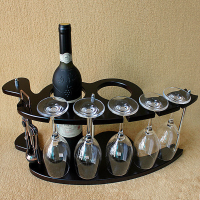 艺可恩木制酒架红酒架创意欧式葡萄实木酒架酒杯架倒挂酒柜摆件