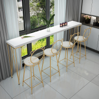 艺可恩简约大理石吧台桌椅组合靠墙小吧台高脚桌子酒吧长条桌